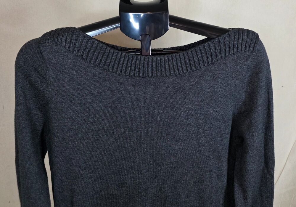 Michael Kors | Dark Gray Sweater Dress | Boatneck | Zip Detail | Medium - Picture 5 of 10